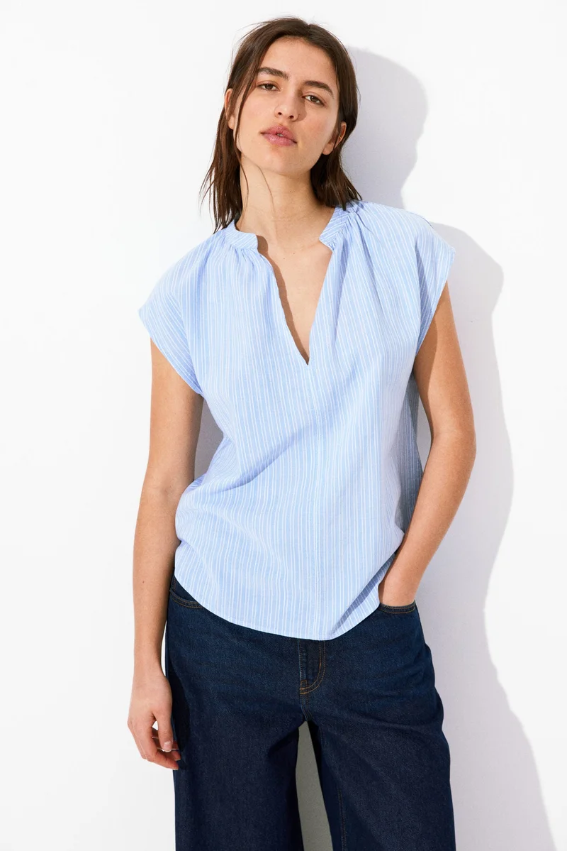 H&M Band-collar blouse