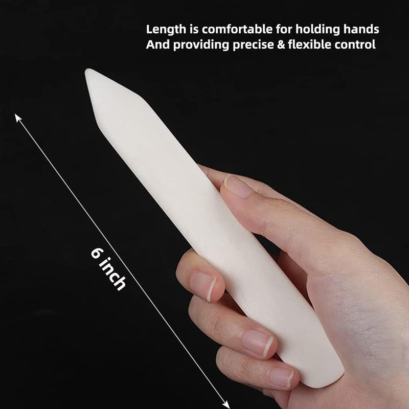 WUTA Bone Folder Genuine 2Pcs Cattle Bone Paper Creaser Scrapbooking Tool for DIY Handmade Burnishing Bookbinding Cards and Paper Crafts - Image 2