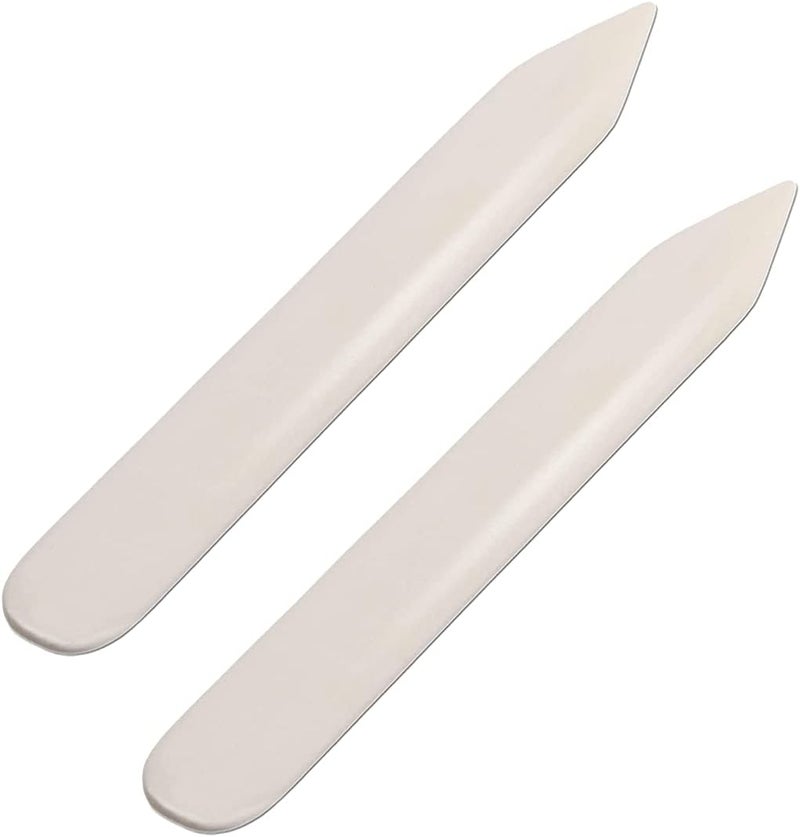 WUTA Bone Folder Genuine 2Pcs Cattle Bone Paper Creaser Scrapbooking Tool for DIY Handmade Burnishing Bookbinding Cards and Paper Crafts - Image 1