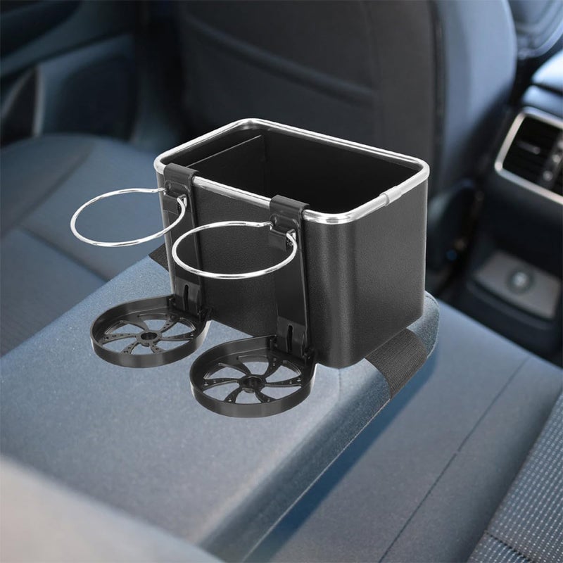 2pcs Car Cup Holder Backseat Organizer with Storage Box Multifunctional Black Cup Rack for Automotive Interior Accessories - Image 5