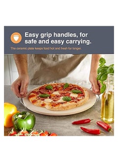erorex Pizza Stone with Pizza Peel, Pizza Stone Set for Oven and Grill,33CM Round Durable and Safe Baking,2Pcs Pack  - Image 3