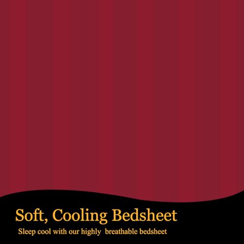 FRESH FROM LOOM Microfiber Modern Wrinkle Resistant|Soft Skin Safe|Breathable King Size Flat Bedsheets|Hotel & Home|Double Bedsheet Set With 2 Pillow Covers 144 TC (108X108 Inches Maroon) - Image 4