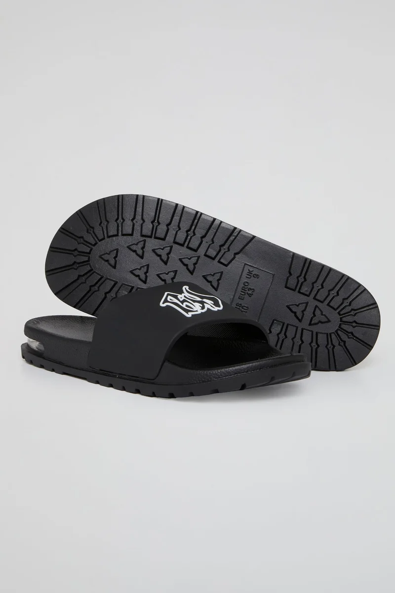 BHYPE SOCIETY  BHYPE SOCIETY - BLACK BHS AIR BUBBLE SOLE SLIPPERS  | Best Price UAE