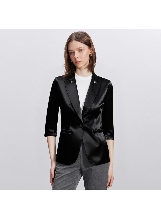 Fapai Elegant Business] Women's Suit Professional Versatile High-end Fashion Commuting Satin Blazer - Image 4