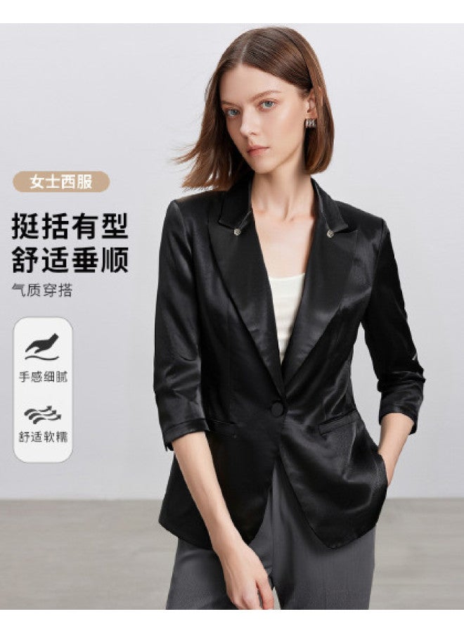 Fapai Elegant Business] Women's Suit Professional Versatile High-end Fashion Commuting Satin Blazer - Image 1