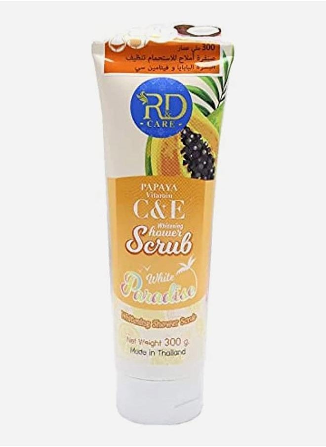 R&D - Papaya Vitamin C&E Whitening Shower Scrub, 300 g - Image 1
