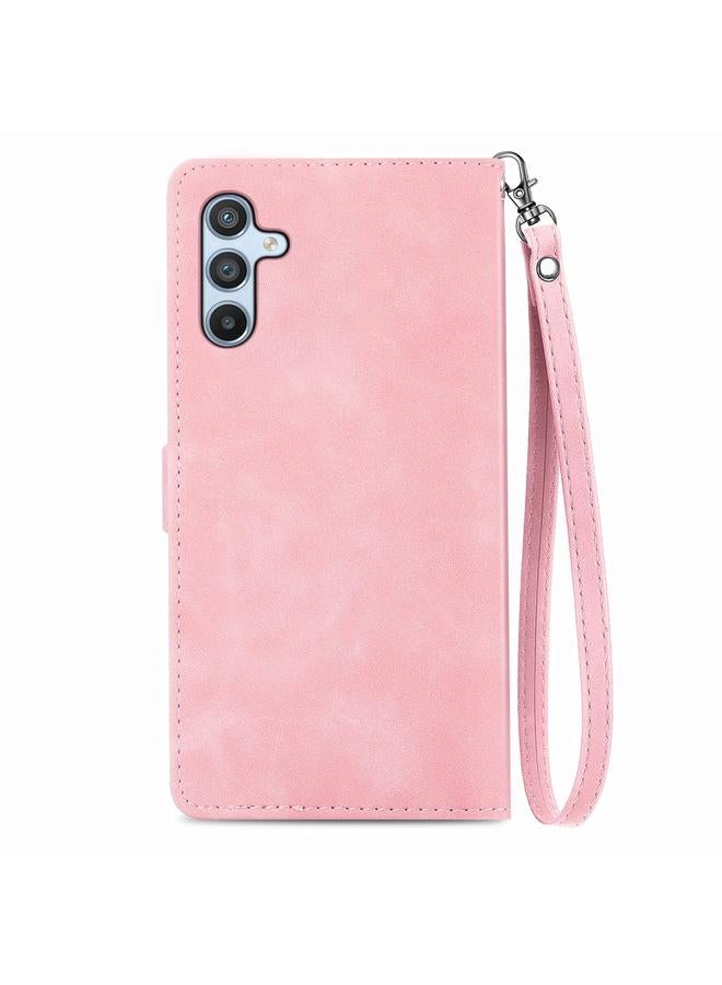S-TOP Case For Samsung Galaxy A36 5G Embossed Flower Zipper Leather Phone Case - Image 3