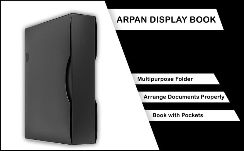 Arpan A4 Presentation Display Book - File Folder with 150 Pockets 300/Sides - Storage Case Portfolio Folder with Plastic Sleeves - Poly Pocket Folder - by (Black) - Image 2