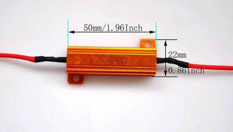 XKGLOW 50W 6Ohm LED Load Resistors for LED Turn Signal Lights or LED License Plate Lights (Fix Hyper Flash, Warning Cancellor) - Image 3