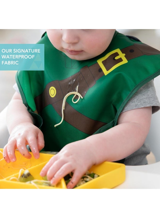 Bumkins Nintendo Bibs for Girl or Boy, SuperBib with Cape for Baby and Toddler 6-24 Months, Essential Must Have for Eating, Feeding, Baby Led Weaning Supplies, Mess Saving Catch Food, Legend of Zelda - Image 4
