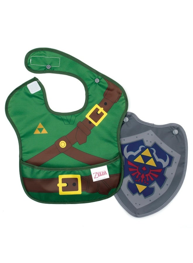 Bumkins Nintendo Bibs for Girl or Boy, SuperBib with Cape for Baby and Toddler 6-24 Months, Essential Must Have for Eating, Feeding, Baby Led Weaning Supplies, Mess Saving Catch Food, Legend of Zelda - Image 1