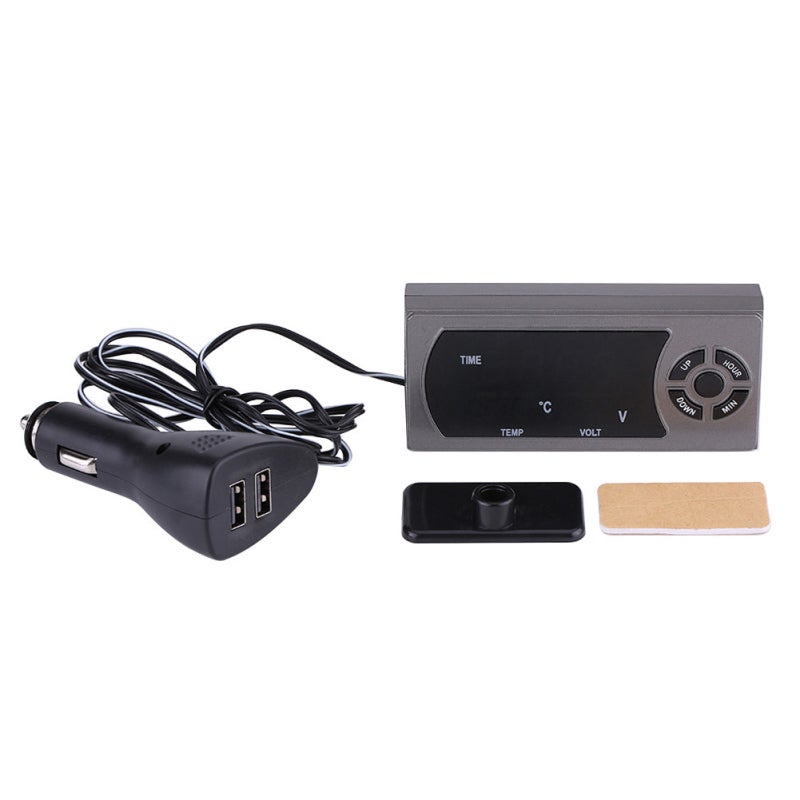 VST Car Digital Thermometer Voltmeter LED Clock - DC 9-30V Battery Voltage Temperature Monitor for 12/24V Cars - Image 2