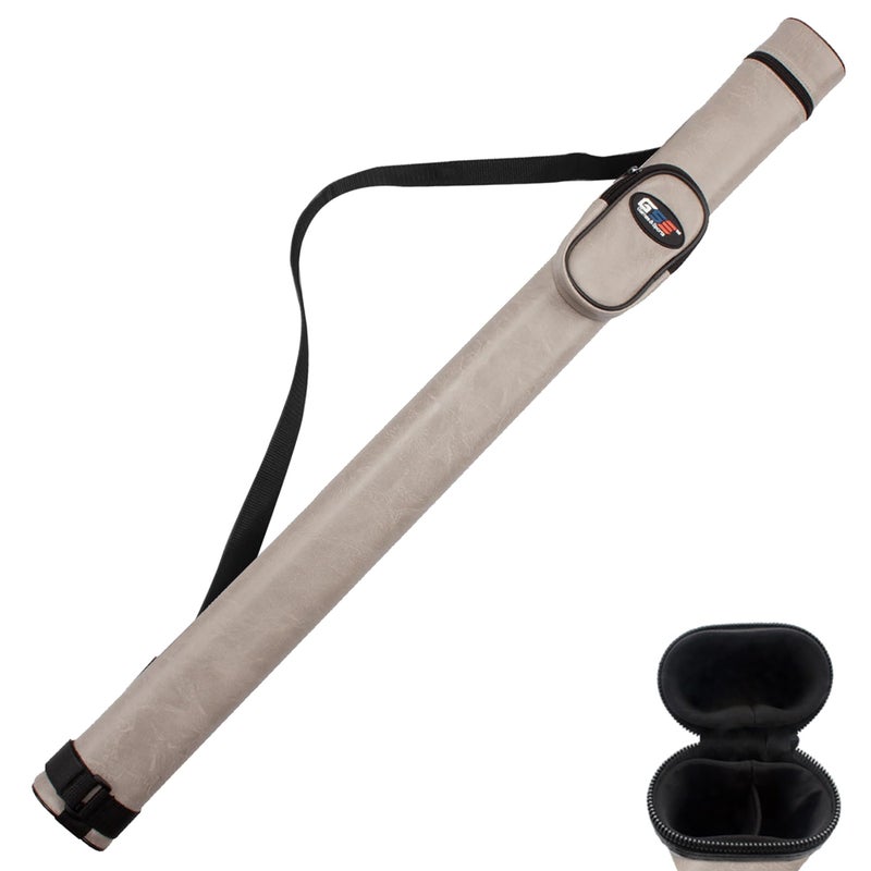 GSE Games & Sports Expert Billiard Cue Cases, 1x1 Deluxe Hard Billiard Pool Cue Stick Carrying Case, Pool Billiards Accessories (Grey) - Image 1
