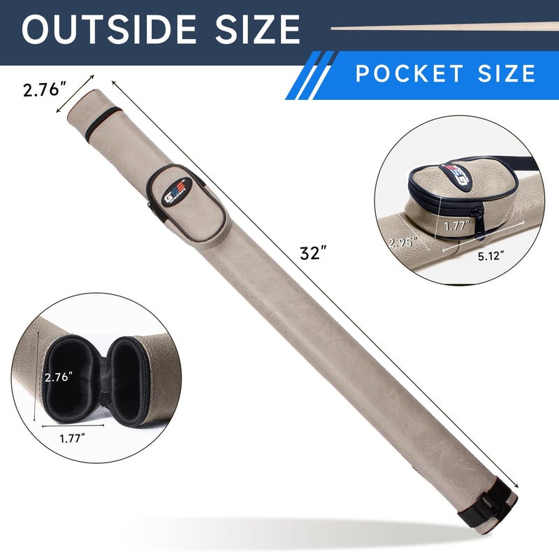 GSE Games & Sports Expert Billiard Cue Cases, 1x1 Deluxe Hard Billiard Pool Cue Stick Carrying Case, Pool Billiards Accessories (Grey) - Image 4