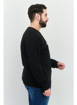 Trendyol Man Men Crew Neck Long Sleeves Graphic Print Sweatshirt, Black  - Image 2