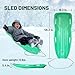 Slippery Racer Downhill Xtreme Flexible Adults and Kids Plastic Toboggan Snow Sled for up to 2 Riders with Pull Rope and Handles Green 2 Pack - Image 2