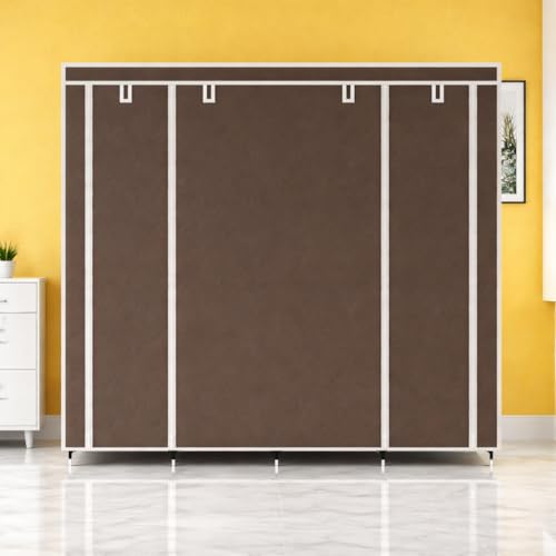 Whitecloud TRANSFORMING HOMES 12-Shelf Collapsible Wardrobe – Portable Foldable Purple Almirah with Plastic Frame, Fancy Layer Rack for Clothes Organizer (Model 88370) - Image 3