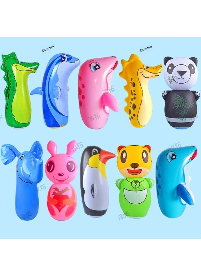 Classic Stall Best-selling 70cm Animal Penguin Inflatable Tumbler Baby Inflatable Toys-Color:Yellow Dinosaur  - Image 2