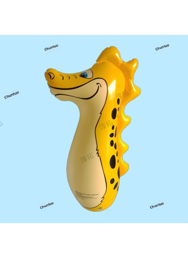 Classic Stall Best-selling 70cm Animal Penguin Inflatable Tumbler Baby Inflatable Toys-Color:Yellow Dinosaur  - Image 1