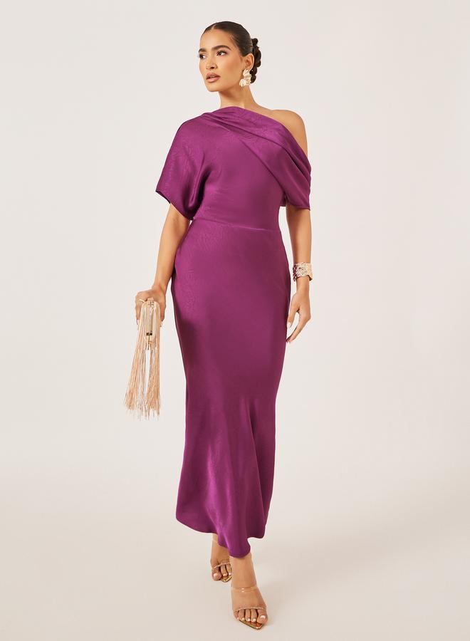 ستايلي فستان ماكسي بتصميم ذاتي بكتف واحد - Image 2