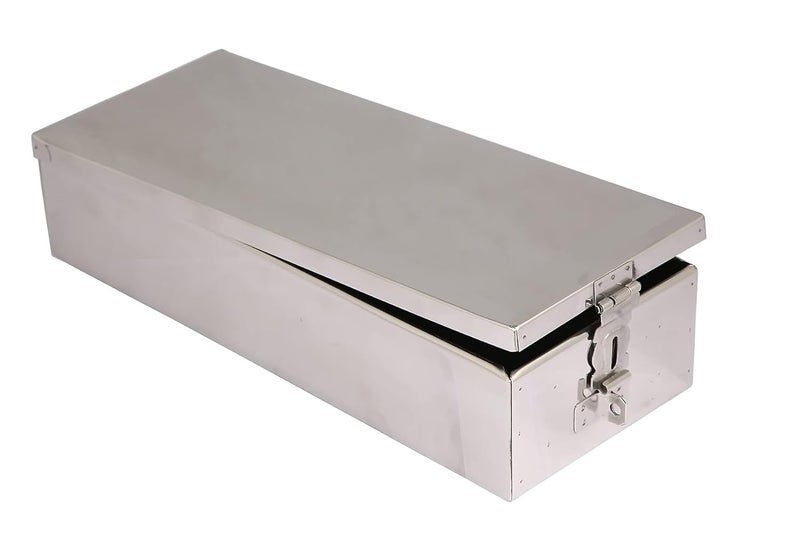 GinoSet GinoSet High Grade Stainless Steel Premium Bank Safe Locker Box For Cash BoxJewelleryOrnaments Cheque BookMultipurpose Storage Security Box Mirror Finish fits in Any Bank Locker Size12 Inch  - Image 1