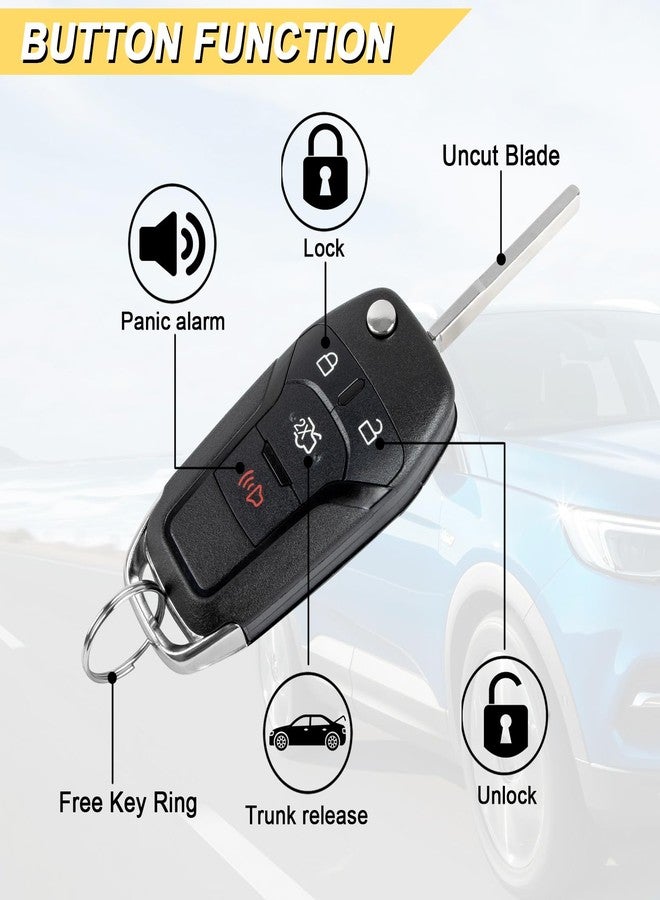Vurkcy Key Fob Replacement for Ford Fusion 2013 2014 2015 2016 Keyless Entry Remote Control N5F-A08TAA 164-R7986 5924003 315Mhz 4 Button - Image 3