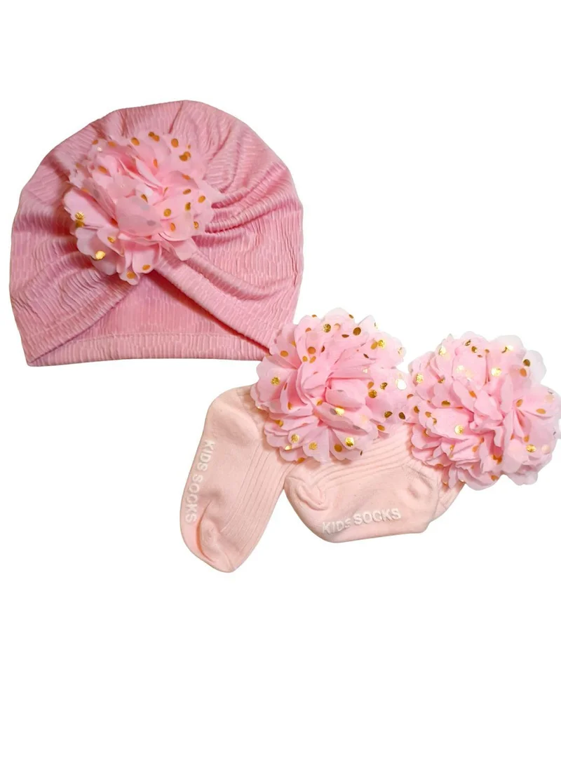 بيبي كلو Baby Girl Matching Cap and Socks Set