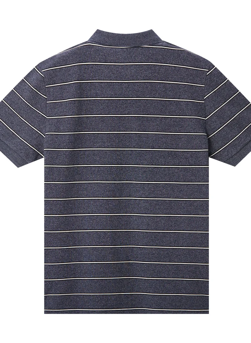 GIORDANO Men's Slim Fit Stripe Polo - Cotton Pique, Flat Knit Collar