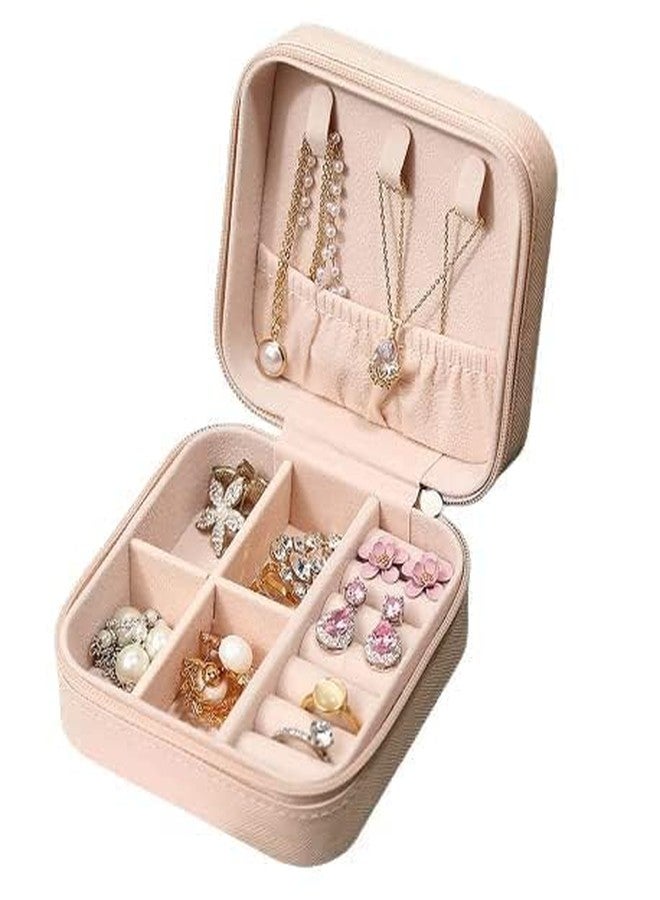 AVIROM leather jewelry storage box organizer for women girls earrings and necklace pendant ring bracelet portable small jewellery case for travel(multicolour/1 pcs) (small) - Image 1