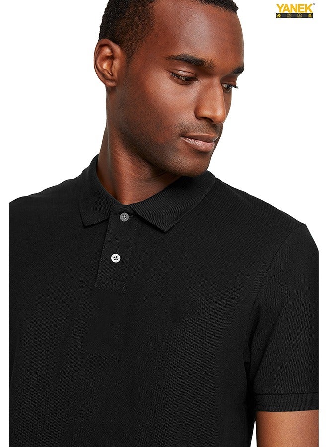 يانيك قميص بولو رجالي ذو قصة عادية، تي شيرت ممتاز بنصف كم - Image 2