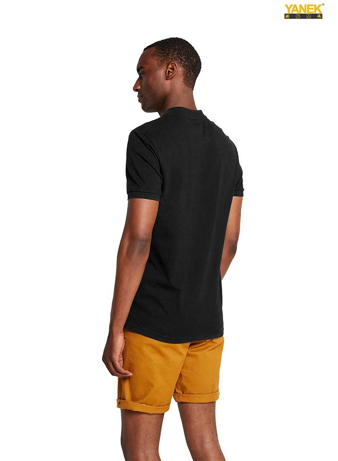 يانيك قميص بولو رجالي ذو قصة عادية، تي شيرت ممتاز بنصف كم - Image 3