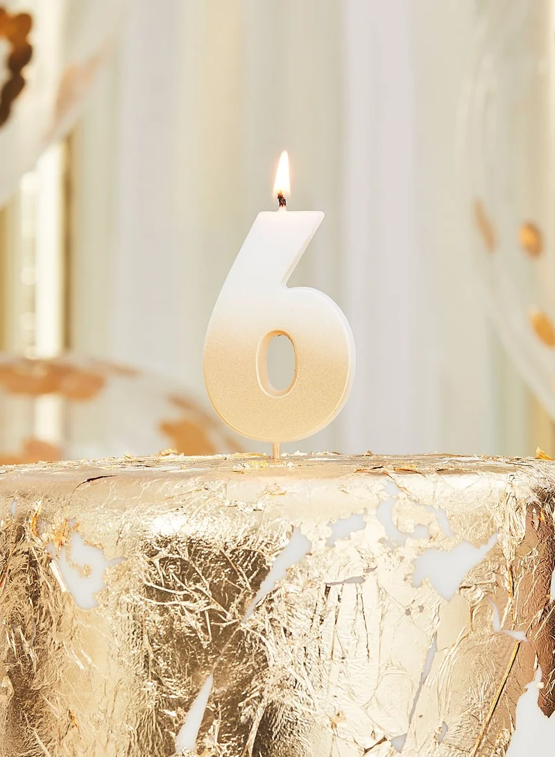 Ginger Ray Gold Ombre Number Candle - 6