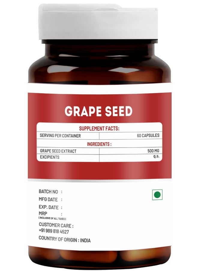 VitaWin Grape Seed For Immunity and Anti-Oxidant Support, Natural Herbal, 500 mg, Veg - 60 Capsules Nutrition Supplement - Image 3