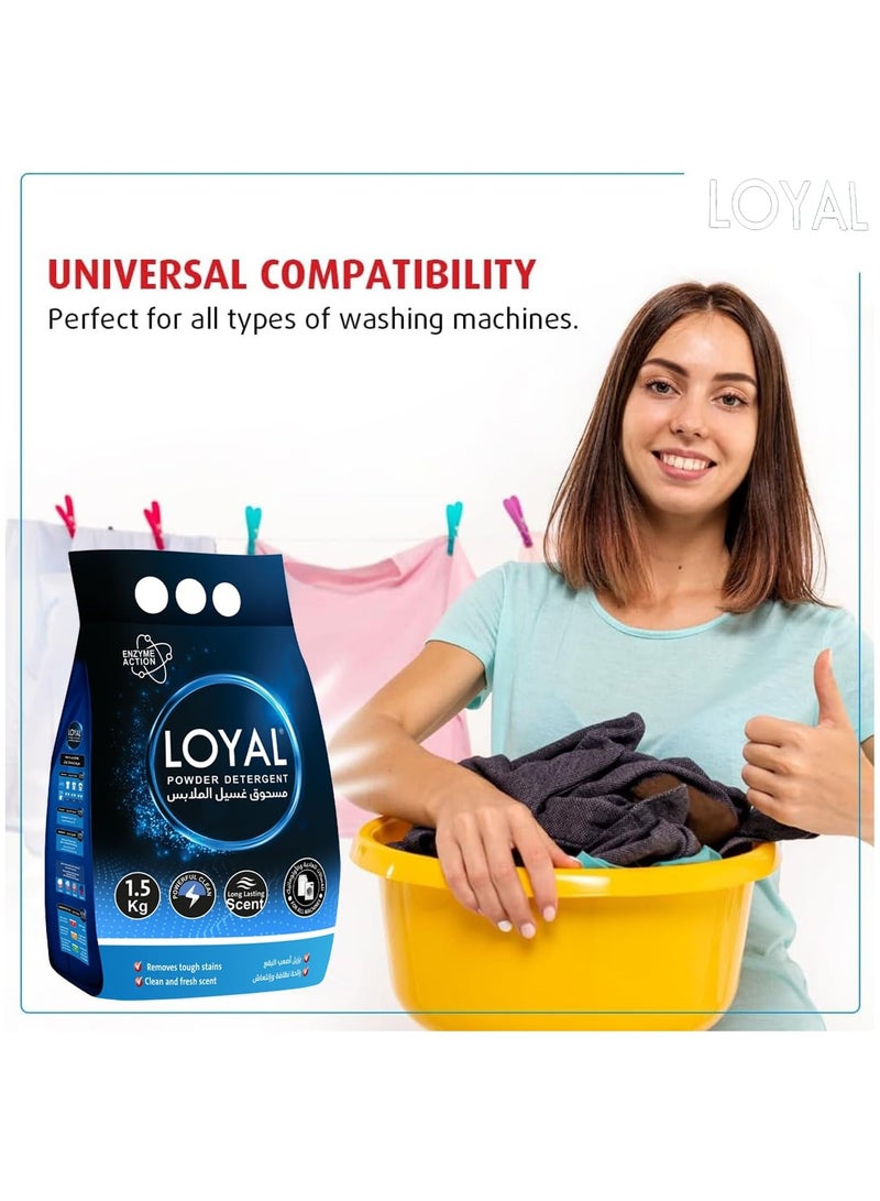 Loyal Powerful Clean Powder Detergent with Long-Lasting Scent and Enzyme Action, Remove Tough Stains, Fresh and Clean Scent 1.5kg (1.5kg) - Image 2