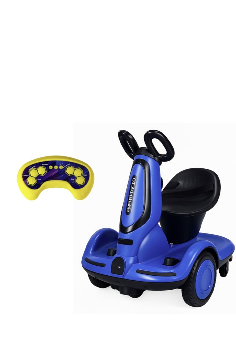 سكوتر كهربائي للأطفال قابل لإعادة الشحن مع جهاز تحكم عن بعد، أزرق - Image 1