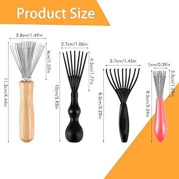 Andibro 4 Pcs Hair Brush Cleaner Tool Set Hairbrush Cleaning Claws Rake Design Brush Cleaner Comb Cleaning Brush Remover Mini Hair Instrument for Removing Hairs Dust Dirt Lint Home Salon - Image 5