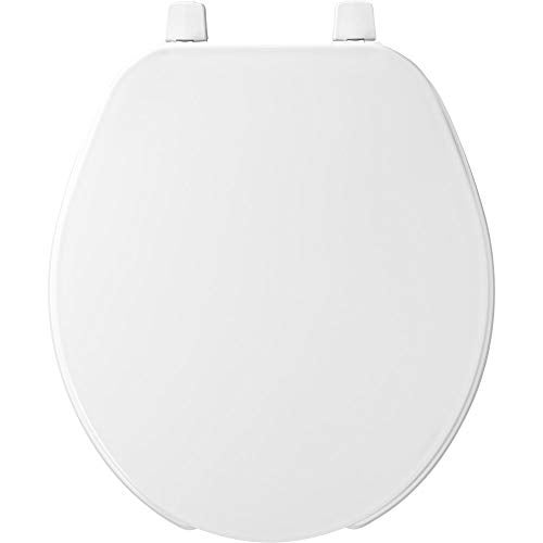 BEMIS 75 Commercial Open Front Plastic Toilet Seat, Heavy Duty Industrial Seat with Lid, Round, White - Image 2