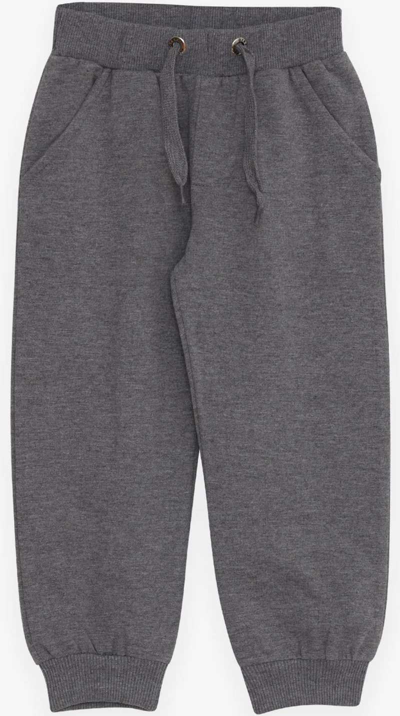 Breeze Boy's Sweatpants with Pocket, Age 3-8, Dark Gray Melange