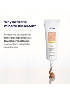 RE' EQUIL Sheer Zinc Tinted Sunscreen, 100% Mineral-Based Sunscreen Uva, Ubv, & Ir Protection, Water Resistant With Spf 50 Pa+++ For All Skin Types, 50G  - Image 3