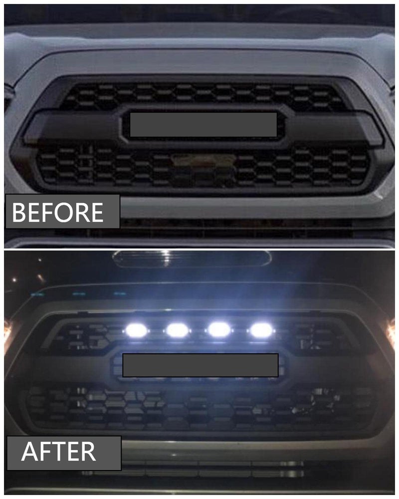 MEALAM White LED Lights 4PCS Front Grille Raptor Lamps Car Accessories with Harness and Fuse, Compatible with 2016 2017 2018 2019 Toyotaa Tacoma TRD Pro - Image 5