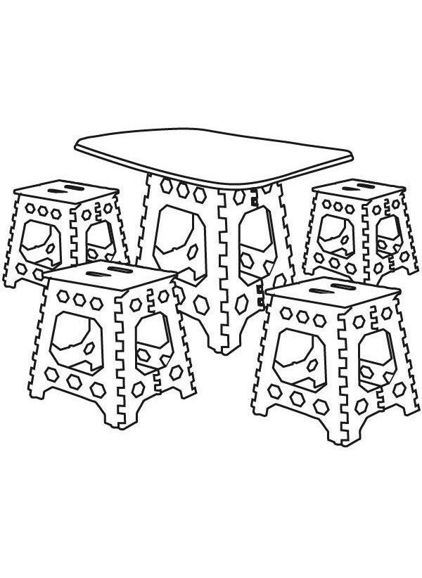 5DM - Portable Plastic Foldable Hunting Fish Camping Picnic Game Table Folding Coffee Table Set 4+1 - Image 1