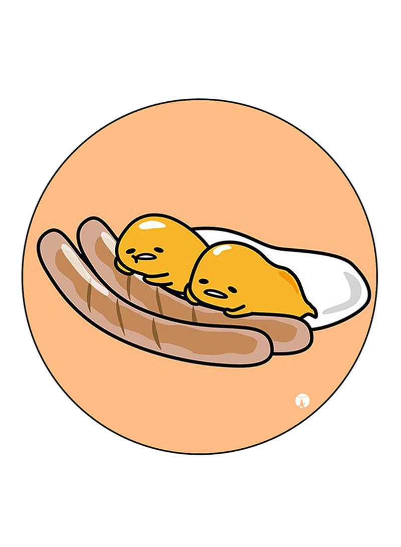 RKN Gudetama Printed Round Pin Badge Multicolour - Image 1