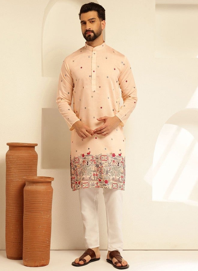 Sojanya Floral Embroidered Kurta and Pyjama Set for Men - Image 1