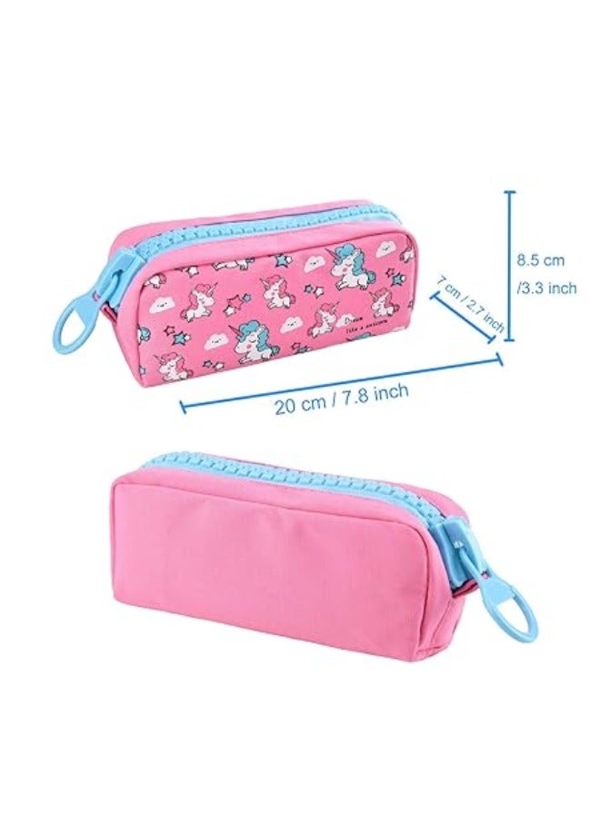 Student Pencil Box, Canvas Storage Bags, Unicorn Design Pencil Case, Pen Bag, Suitable for Students of Any Grade - Image 2