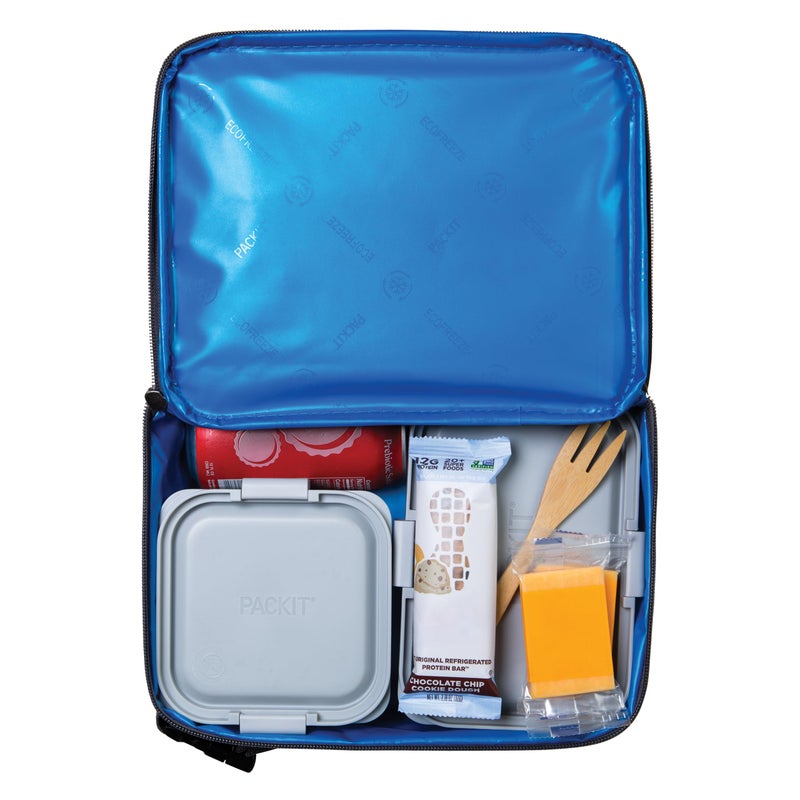PackIt Freezable Classic Lunch Box, City Charcoal, Built with EcoFreezeÂ® Technology, Collapsible, Reusable, Zip Closure With Front Pocket and Buckle Handle, For Work Lunch - Image 5