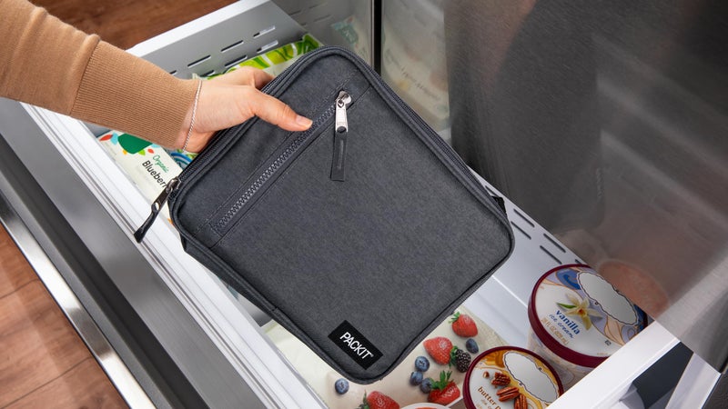 PackIt Freezable Classic Lunch Box, City Charcoal, Built with EcoFreezeÂ® Technology, Collapsible, Reusable, Zip Closure With Front Pocket and Buckle Handle, For Work Lunch - Image 3