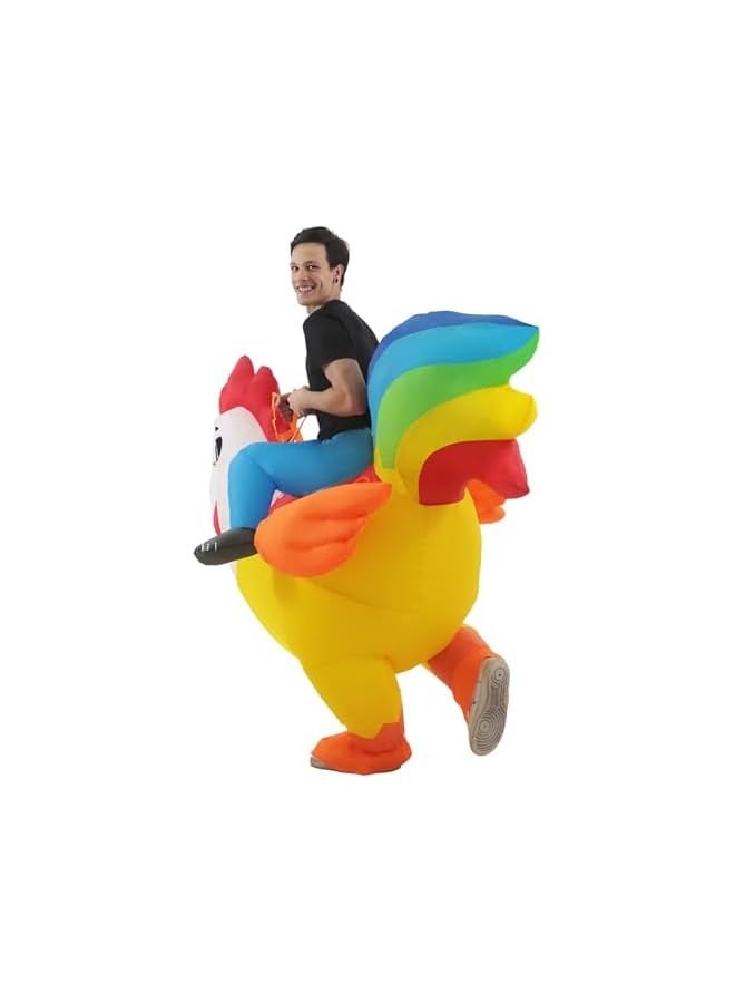 Loquat Inflatable Chicken Costume Funny Rooster Costume Riding Chicken Costume  Costumes Men Women Blow up Costumes  - Image 4