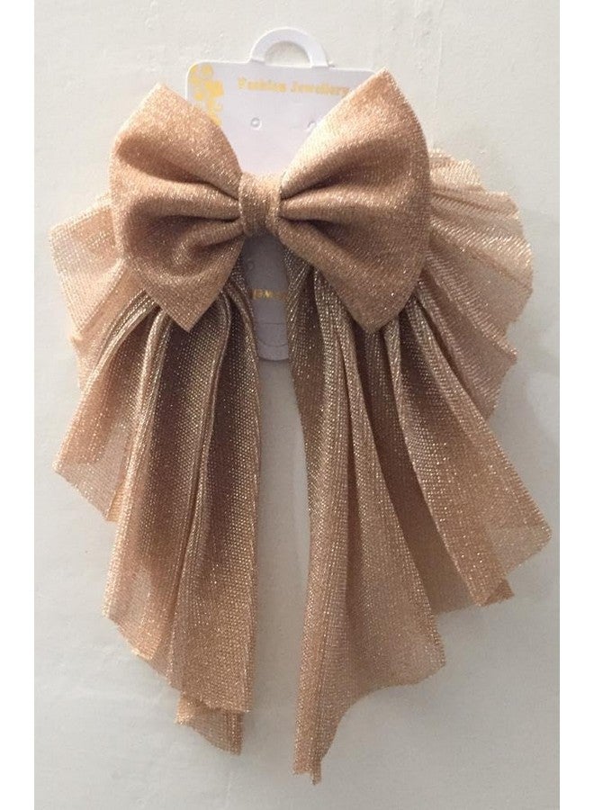 AKSHAR E-MART Hair Bows For Women, Luxury Silky Satin Hair Bow Clips, Cute Hair Accessories For Girls (Shining Brown) - Image 4