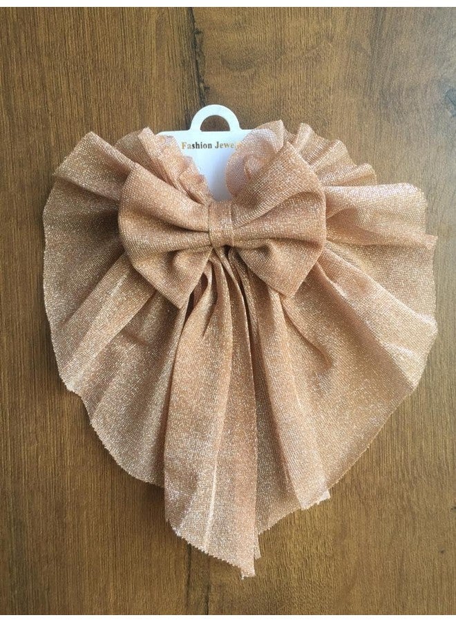 AKSHAR E-MART Hair Bows For Women, Luxury Silky Satin Hair Bow Clips, Cute Hair Accessories For Girls (Shining Brown) - Image 5