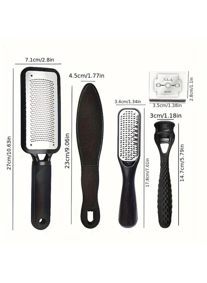 4pcs Foot Care Pedicure Spa Set With 10 Replacement Blades Multifunctional Foot File Remover Dead Skin Scraper Professional Stainless Steel Foot Care Tools For Dry And Wet Conditions - Image 4
